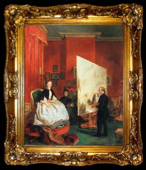 framed  John Ballantyne William Powell Frith Painting the Princess of Wales, ta009-2